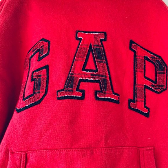 GAP KIDS red and buffalo print hoodie size M/8 - Picture 5 of 7